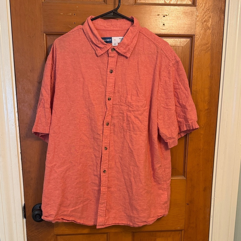 Old Navy Men's Casual Coral Button-Down Shirt